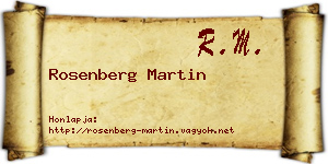 Rosenberg Martin névjegykártya